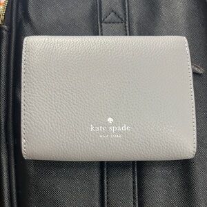 Kate Spade Pebbled Gray Leather Wallet